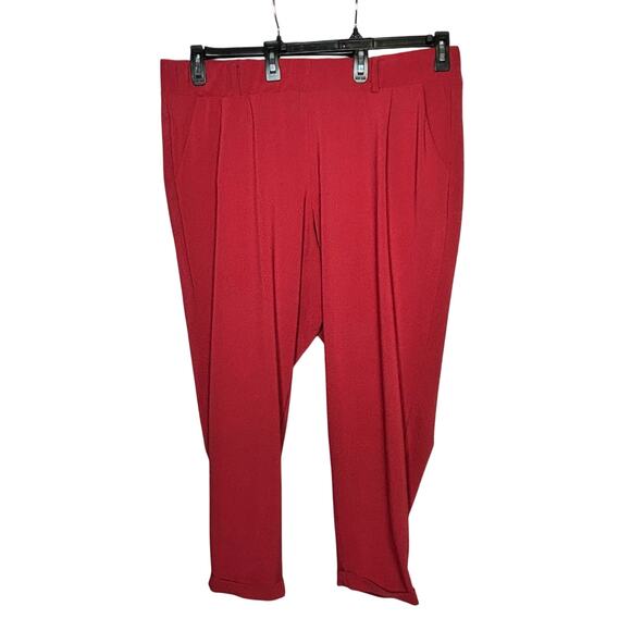 Torrid Pull on Cuffed Rusty Rose Trouser Stretch Pleat Front Pants Size 2 Plus - Picture 1 of 8